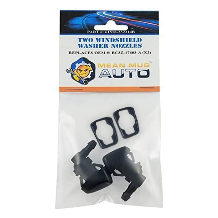 Mean Mug Auto 61518-232314B (Two) Front Windshield Washer Nozzles - For: Ford - Replaces OEM #: BC3Z-17603-A
