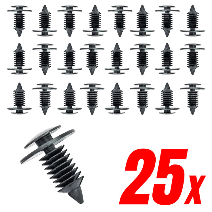 Mean Mug Auto 61518-3129A 25x Nylon Interior Door Panel Clips Trim Fasteners - Replaces OEM#: N805155-S, 6505878-AA Compatible with Chrysler Ford