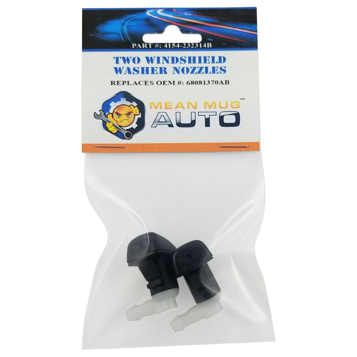 4154-232314B (Two) Front Windshield Washer Nozzles - For: Dodge Dart - Replaces OEM #: 68081370AB - Mean Mug Auto