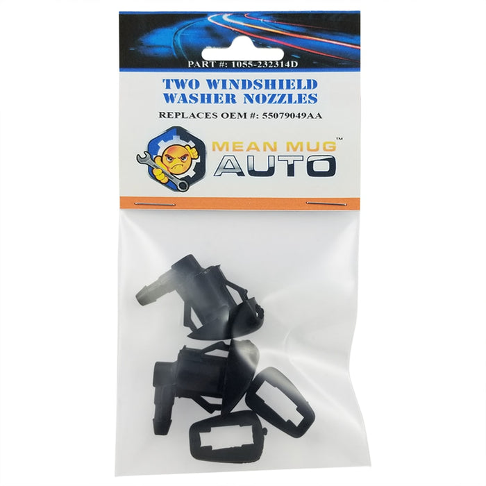 1055-232314D (Two) Front Windshield Washer Nozzles - For: Jeep Grand Cherokee - Replaces OEM #: 55079049AA - Mean Mug Auto