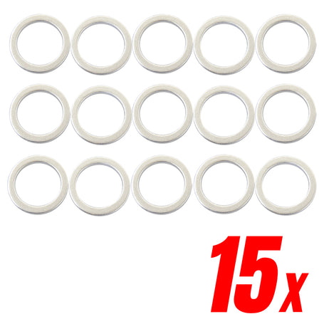 Mean Mug Auto 221512-15167A 15x Aluminum Oil Drain Plug Gasket Crush Washers - Compatible with Volvo - Replaces OEM #: 977751