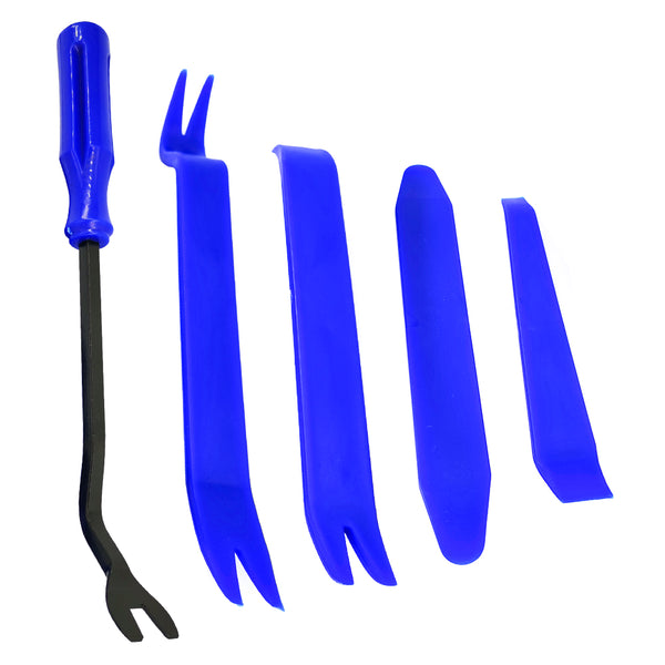 Mean Mug Auto 21149-201515A 5 Pcs Trim Removal Set for Car Door Clip Panel Radio Audio Dashboard Installer Pry Tool Set with Fastener Remover