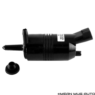 385-232316A Windshield Washer Pump (Front) w/ Grommet - For: Chevrolet (Chevy), GMC, Buick, Pontiac, Oldsmobile, Isuzu, & Cadillac - Replaces OEM #: 22127652, 22127653, 89025062, 89001122 - Mean Mug Auto