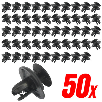 Mean Mug Auto 81514-663A 50x Front Fender Bumper Push Type Retainer Clips - Compatible with Honda, Acura, Mitsubishi - Replaces OEM #: 91512-SX0-003