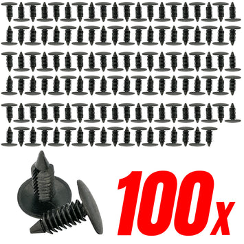 Mean Mug Auto 7133-3129B 100x Bumper Fastener 7mm Fender Trim Panel Clips - Fit for Chrysler GM Ford - Replaces OEM: 6030441, 1595864, W705589-S300