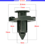 Mean Mug Auto 21149-3129A 40x Bumper Fastener Fender Trim Panel 8mm Rivet Clips - Compatible with Nissan Infinity Replaces OEM#: 01553-09321