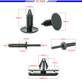 61 Pcs Blind Rivets Fender Flare Clips, Bumper clips Kit Replaces Chrysler Jeep Wrangler Ford 6506007AA 68039280-AA 6030441 with Fastener Remover