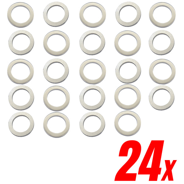 Mean Mug Auto 81514-20167A 24x Transmission Fluid Drain Plug Crush Washer Gaskets - Compatible with Honda, Acura - Replaces OEM #: 90471-PX4-000