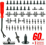 61 Pcs Blind Rivets Fender Flare Clips, Bumper clips Kit Replaces Chrysler Jeep Wrangler Ford 6506007AA 68039280-AA 6030441 with Fastener Remover