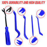 Mean Mug Auto 21149-201515A 5 Pcs Trim Removal Set for Car Door Clip Panel Radio Audio Dashboard Installer Pry Tool Set with Fastener Remover