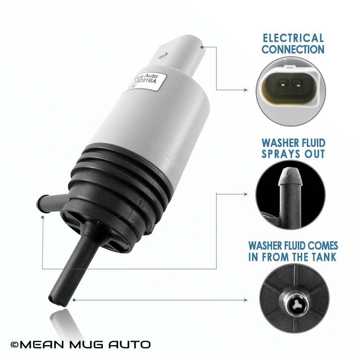 Windshield Washer Pump w/ Grommet 67127302589 for BMW – Mean Mug Auto
