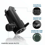 201525-232316F Windshield Washer Pump w/ Grommet - For: Hyundai, Kia - Replaces OEM #: 98510-26000, 9851-1C000, 98510-2G000, 98510-1C500 - Mean Mug Auto
