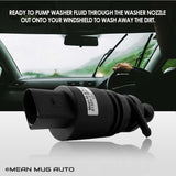 21323-232316B Windshield Washer Pump w/ Grommet - For: BMW, Mercedes-Benz - Replaces OEM #: 67128362154, 67128377612 - Mean Mug Auto