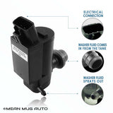 201525-232316A Windshield Washer Pump (Front & Rear) w/ Grommet - For: Toyota, Lexus, Scion - Replaces OEM #: 85330-20470, 85330-12280, 85330-44010 - Mean Mug Auto